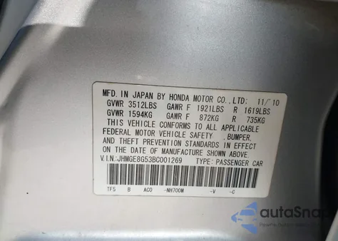 2011 Honda Fit Sport z USA, uszkodzony, nr VIN JHMGE8G53BC001269